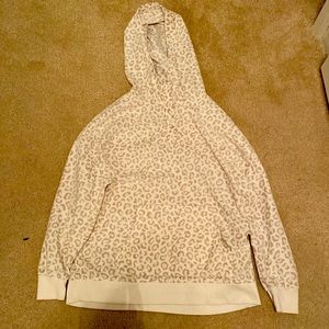 Cheetah print fleece hoodie